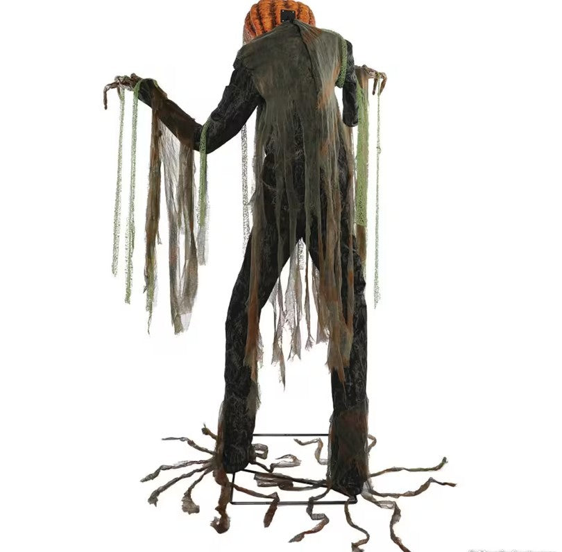 animated jack-o'-lantern tree monster with LED Halloween effects