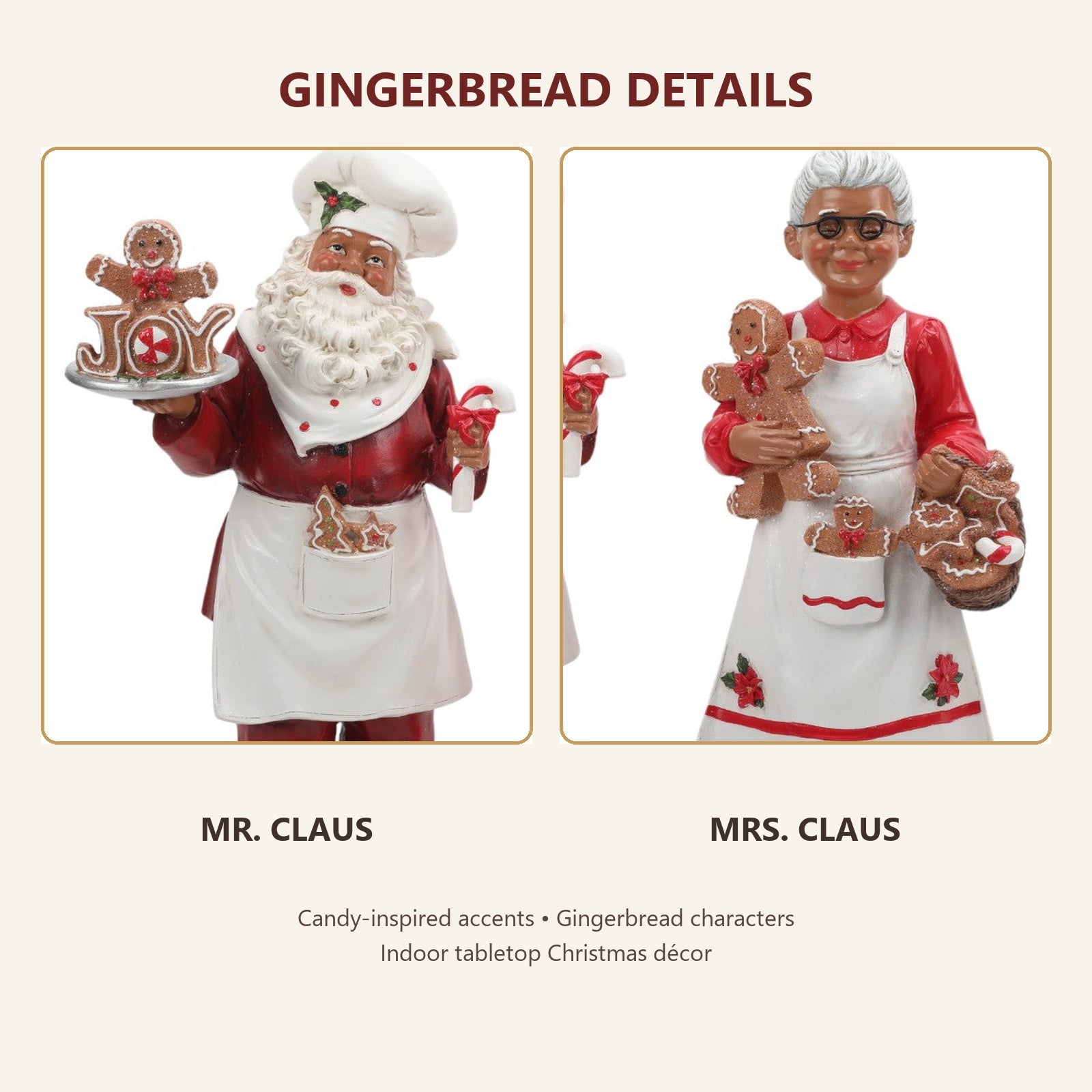 African American Mr. & Mrs. Claus Figurines | Set of 2 — rc-homedecor