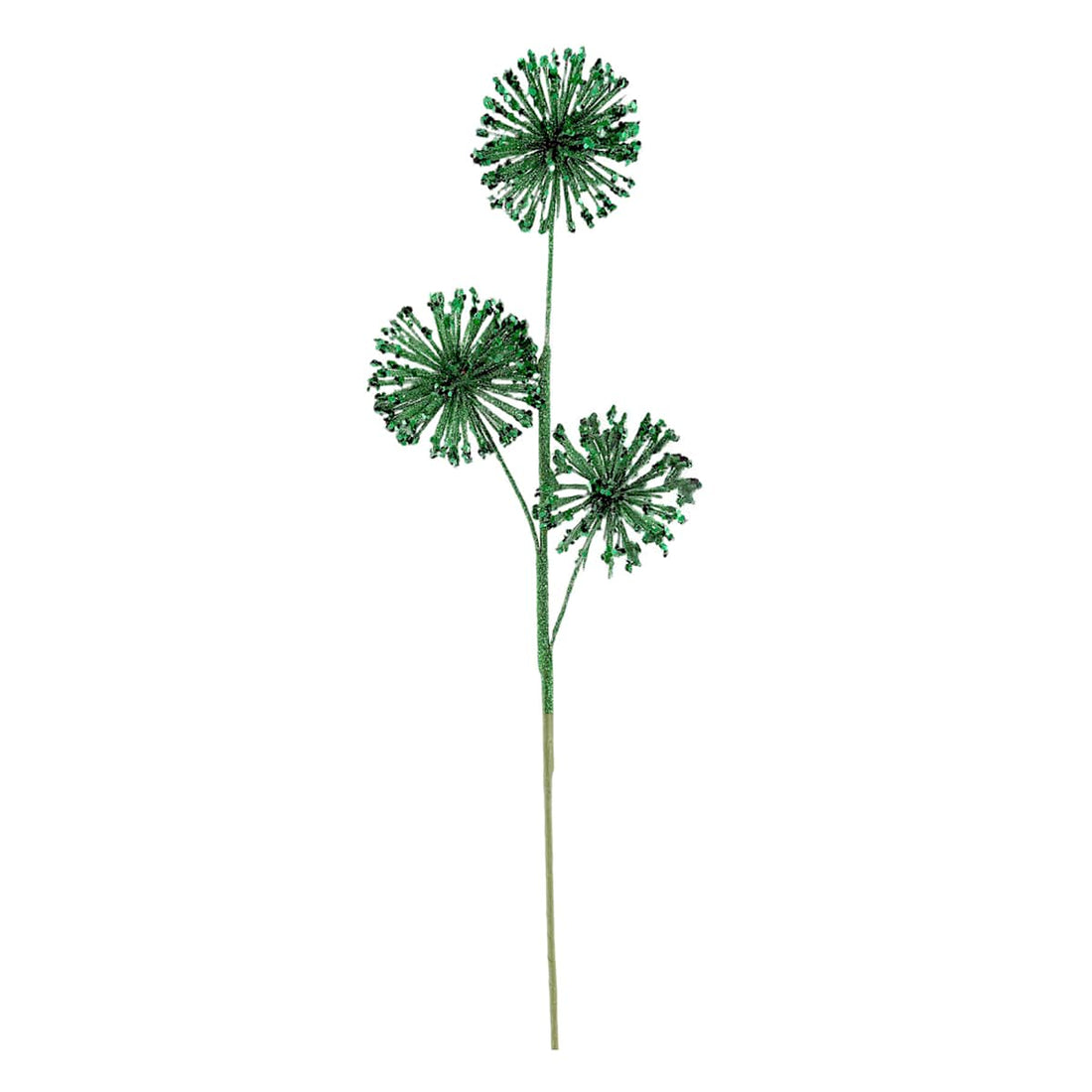 26-inch Green Christmas ball stem on white background