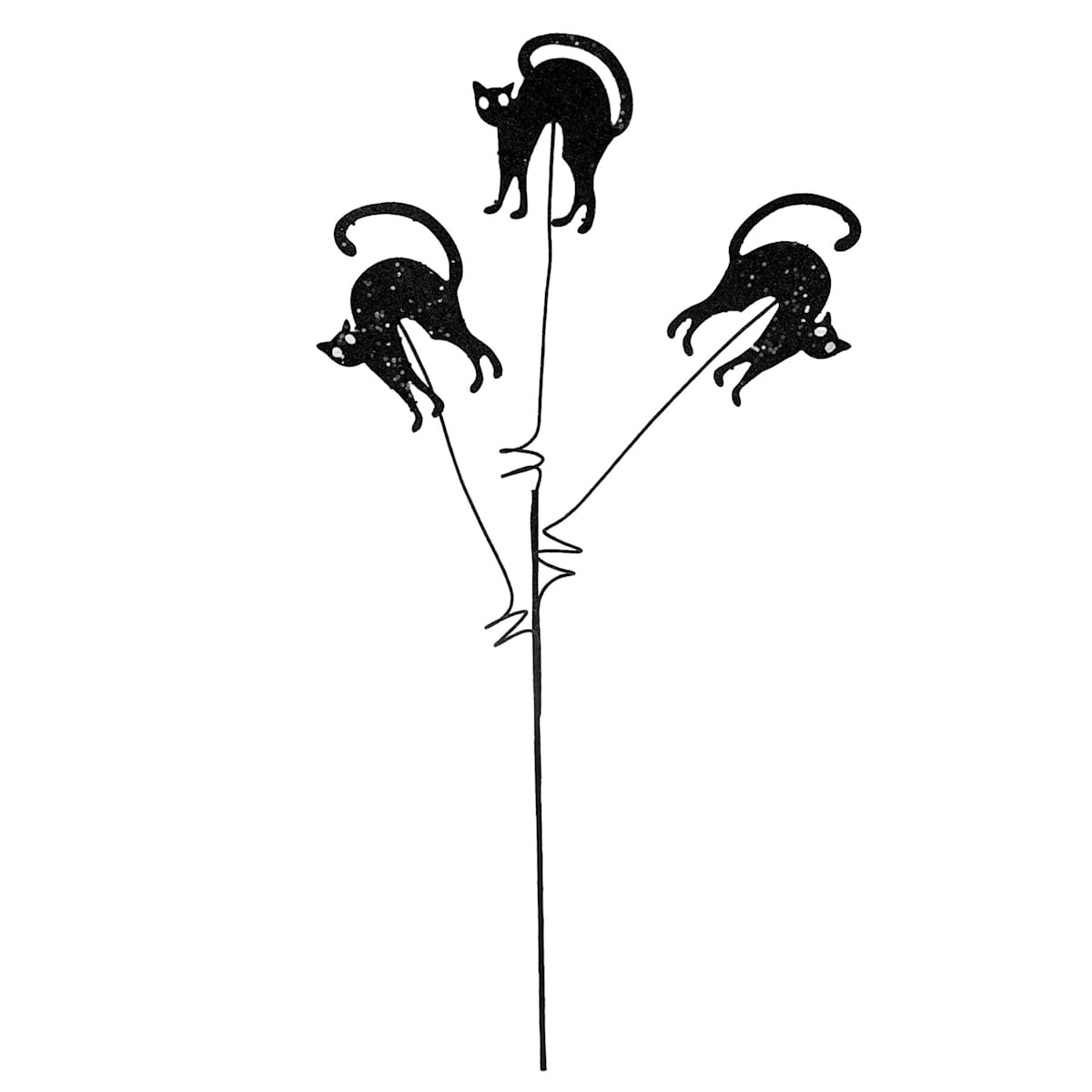26" Black Cat Halloween Floral Stem Decoration