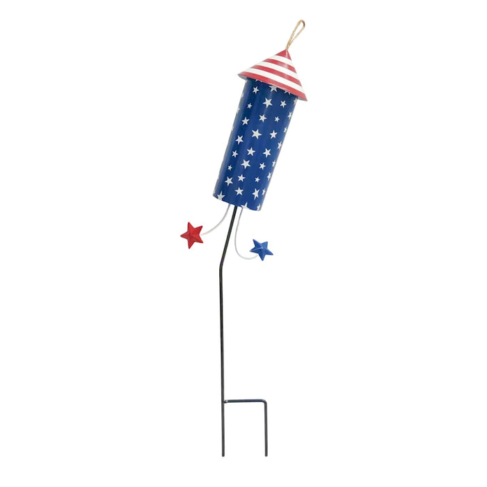 21-inch blue star firecracker patriotic yard stake