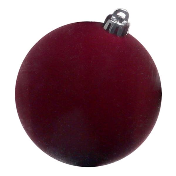 Burgundy flocked ornament; sold as a set of two