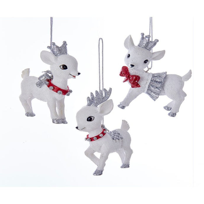 3-inch baby deer resin Christmas ornaments set of 3