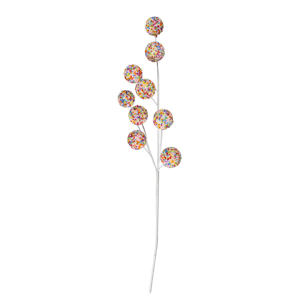 25.5-inch glittered ball Christmas spray alternate view 2