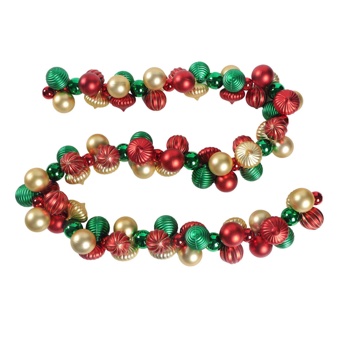6 Ft-Red, Green & Gold Shatterproof Christmas Ornament Garland