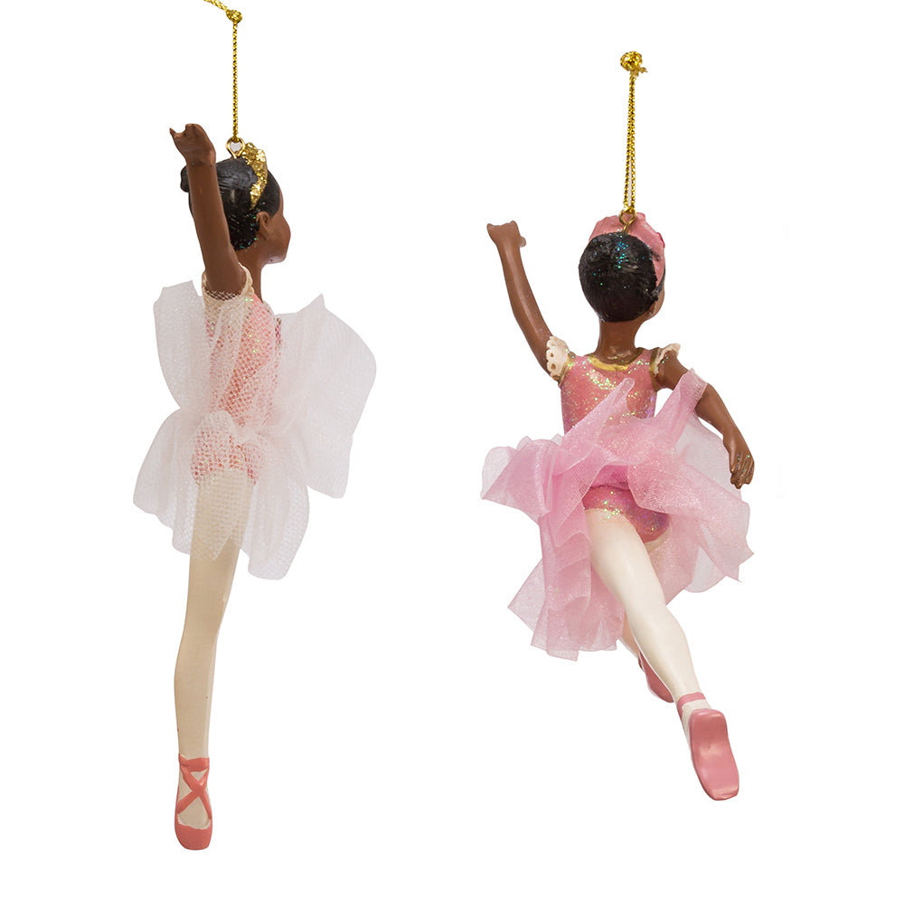 6.5" African American Ballerina Ornaments – Set of 2 – product image 2