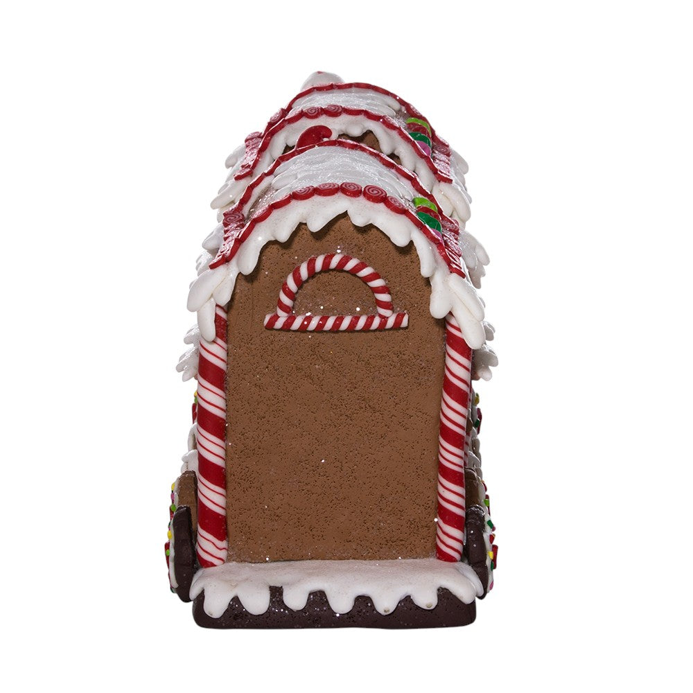 Alternate angle of 19.5-inch lighted gingerbread train