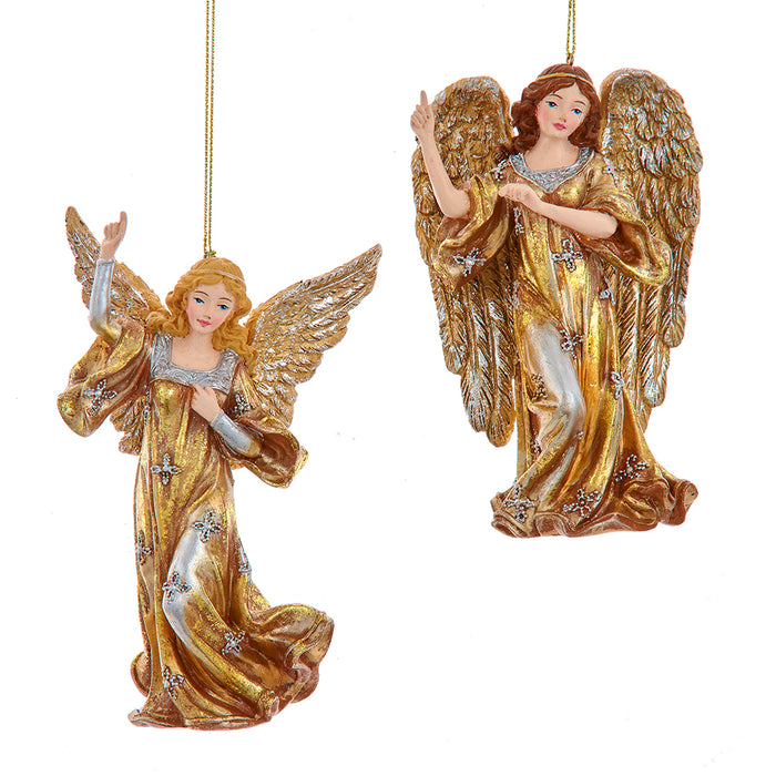 4.5" Gold & Silver Angel Ornaments – Set of 2 Assorted