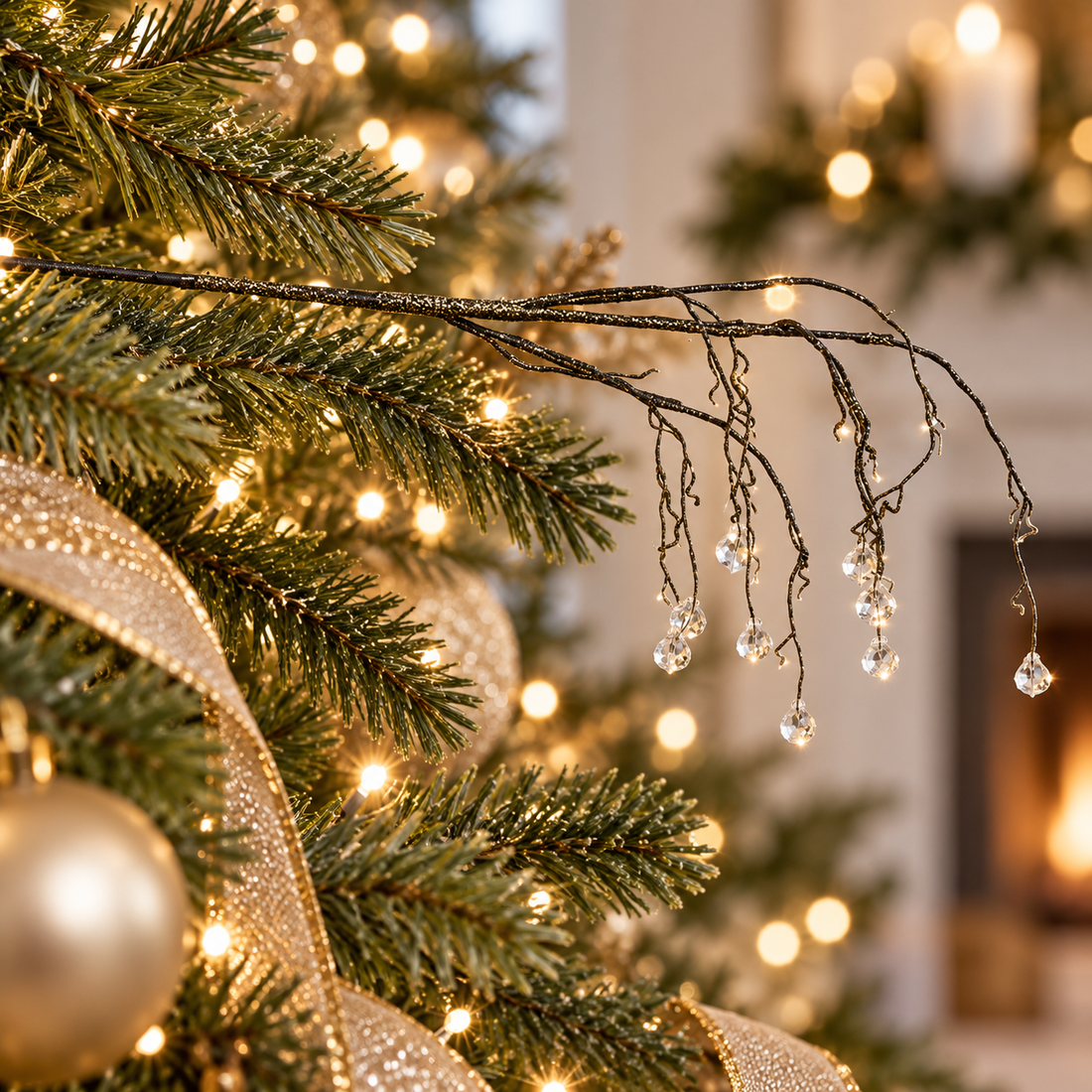 36" Gem Christmas Tree Stem with Hanging Crystal-Look Drops