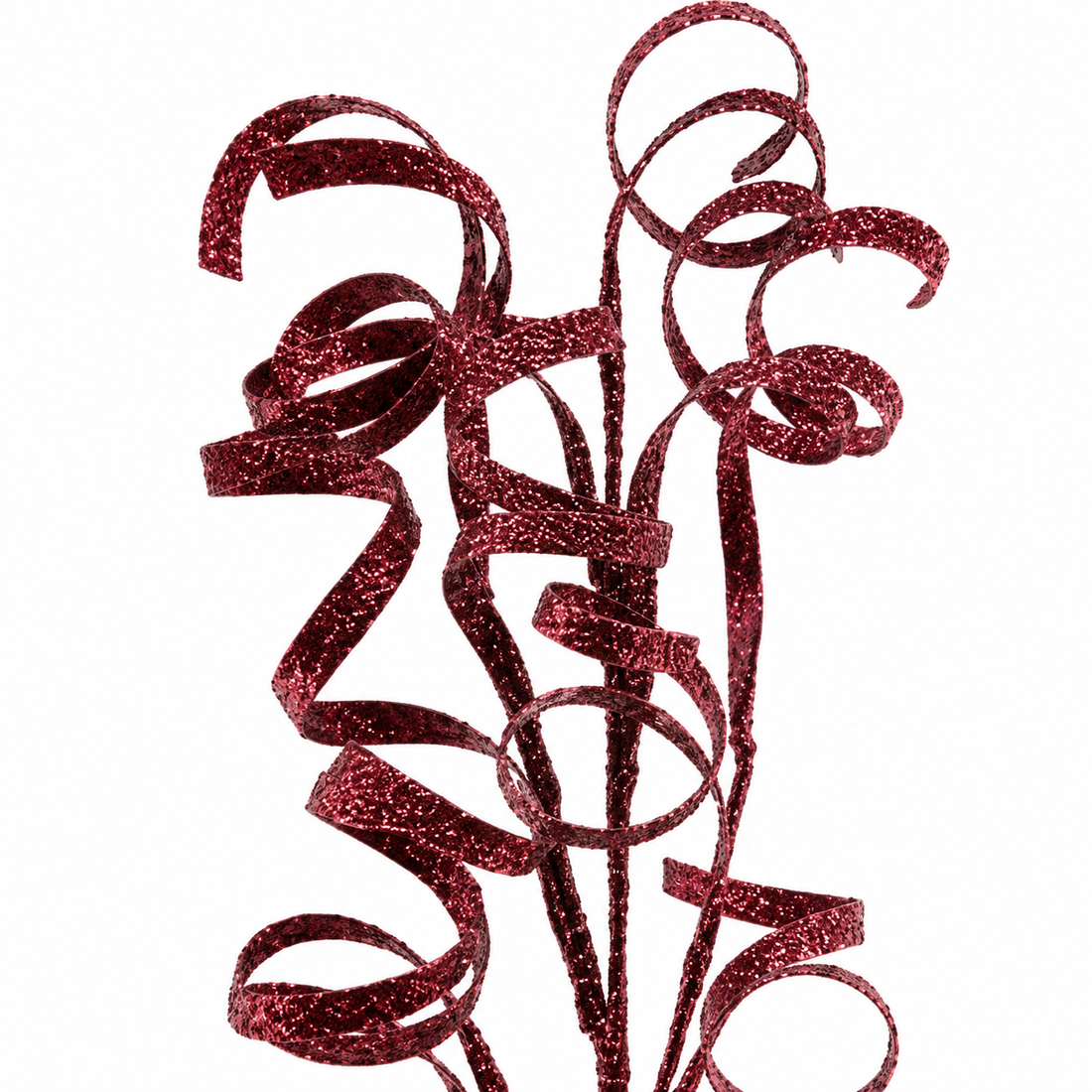 35-Inch Glitter Curly Christmas Tree Stem Pick – 8 Colors