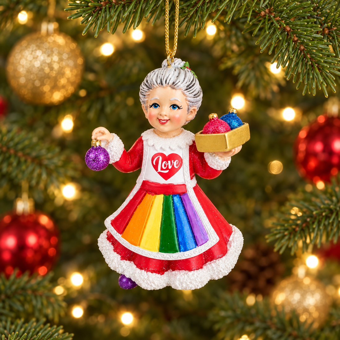 3.5" Pride Mrs. Claus Christmas Ornament