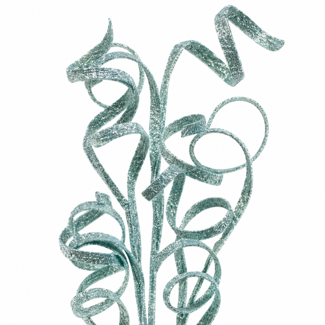 35-Inch Glitter Curly Christmas Tree Stem Pick – 8 Colors