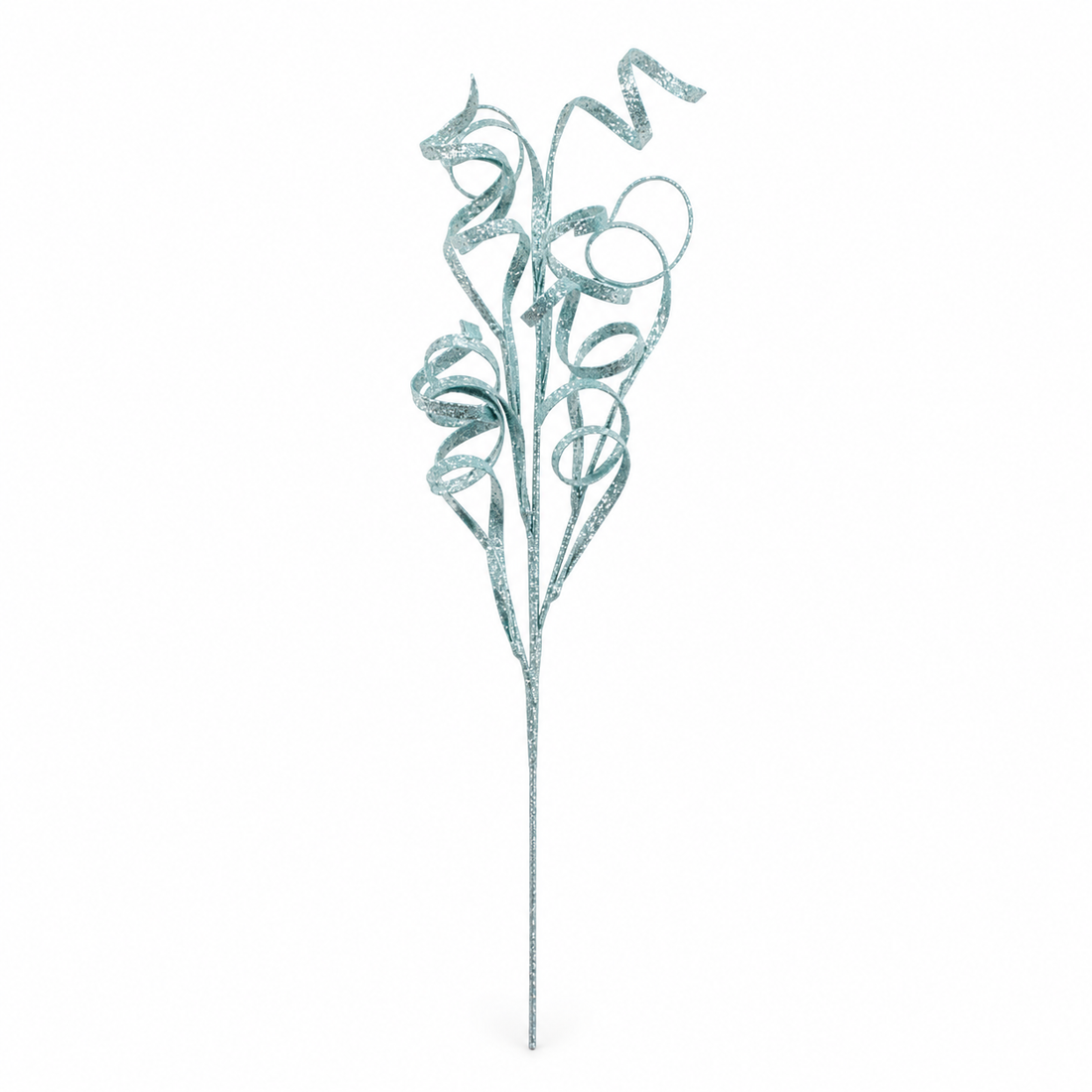 35-Inch Glitter Curly Christmas Tree Stem Pick – 8 Colors