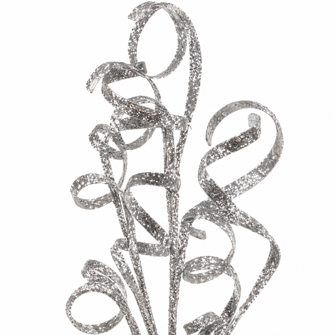 35-Inch Glitter Curly Christmas Tree Stem Pick – 8 Colors