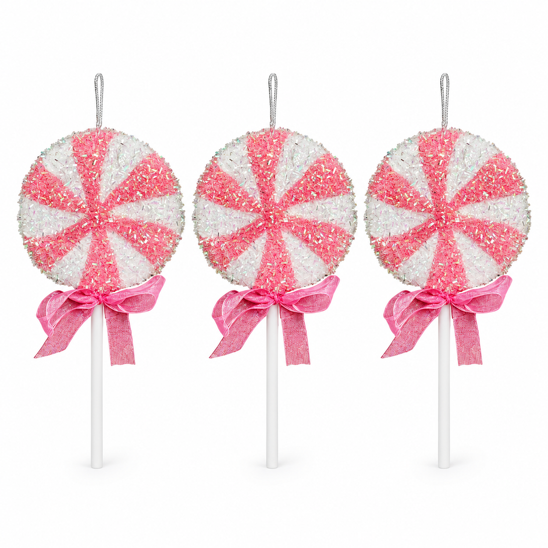 8" Pink Lollipop Ornaments