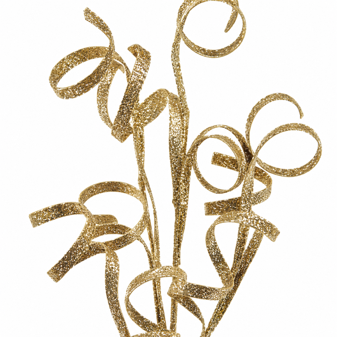 35-Inch Glitter Curly Christmas Tree Stem Pick – 8 Colors