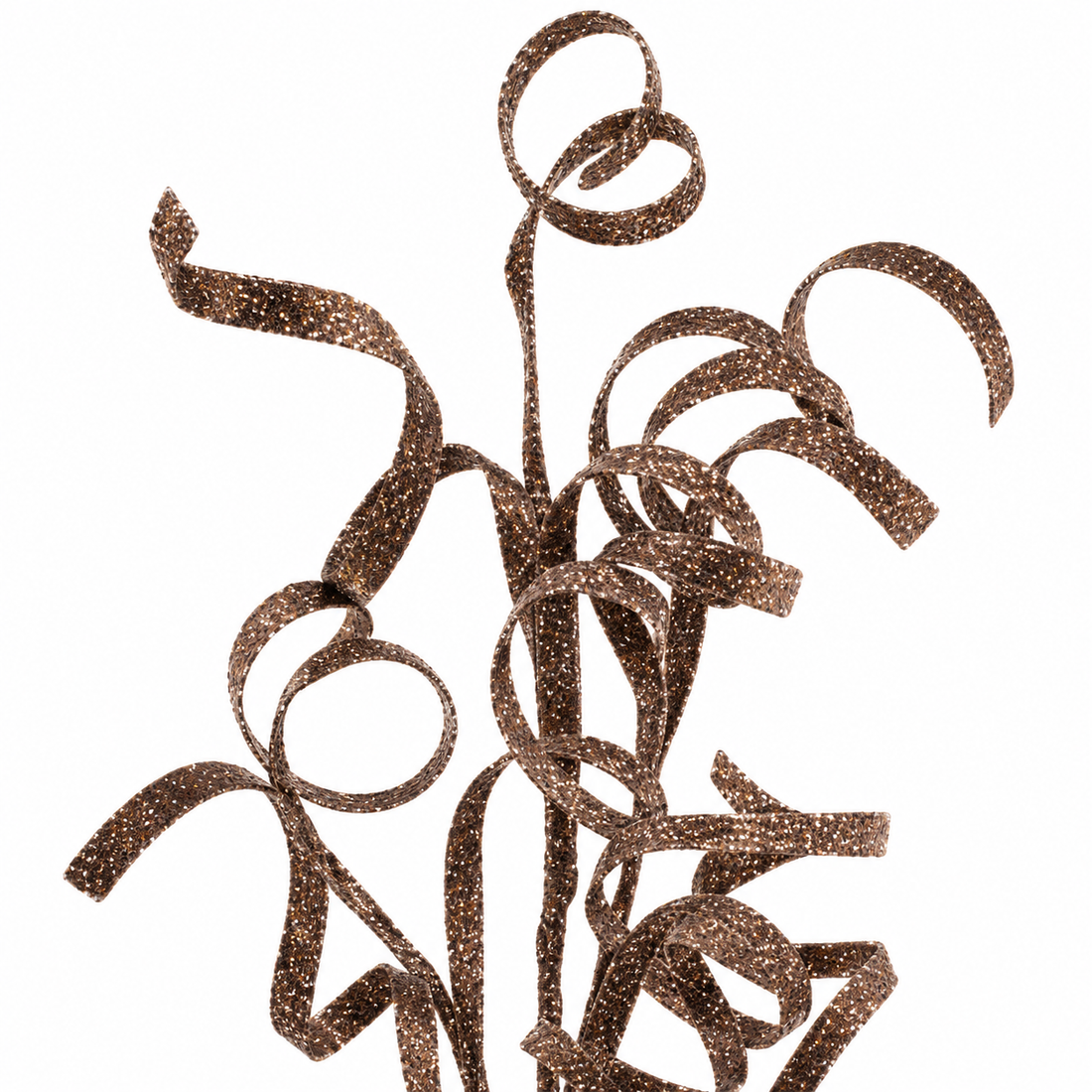 35-Inch Glitter Curly Christmas Tree Stem Pick – 8 Colors