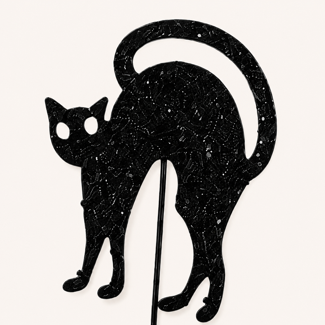 26" Black Cat Halloween Floral Stem Decoration