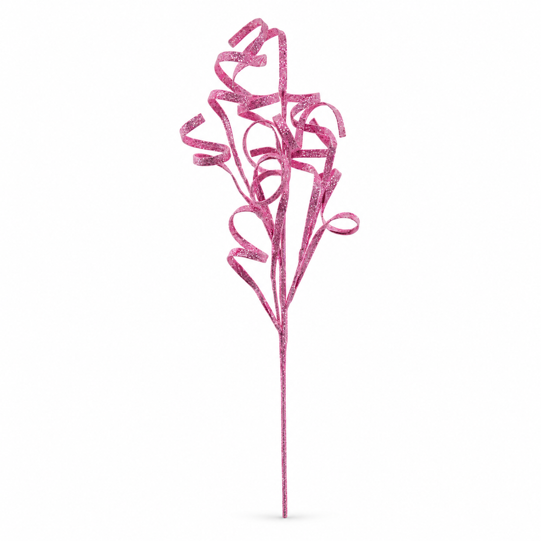 35-Inch Glitter Curly Christmas Tree Stem Pick – 8 Colors