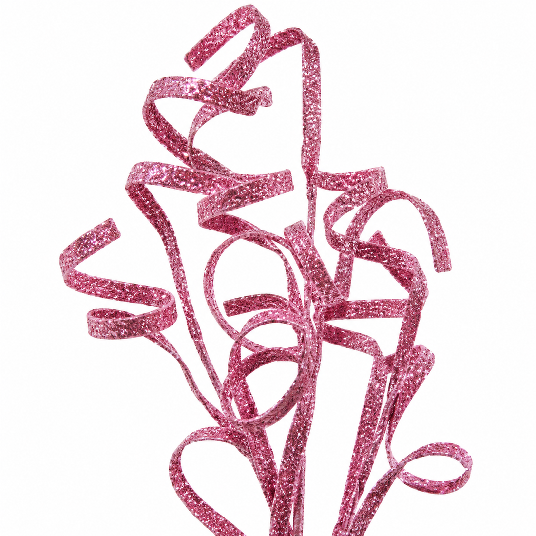 35-Inch Glitter Curly Christmas Tree Stem Pick – 8 Colors