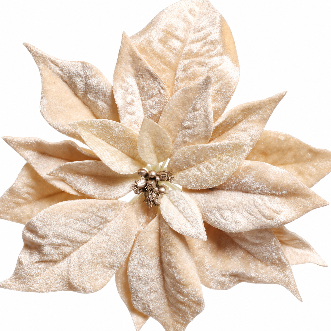 9" Metallic Velvet Poinsettia Christmas Tree Clip