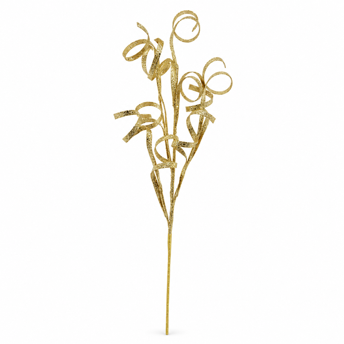 35-Inch Glitter Curly Christmas Tree Stem Pick – 8 Colors