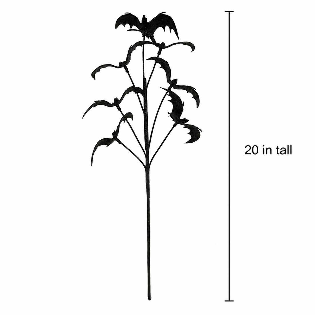 20" Black Fabric Bat Halloween Floral Pick Decoration