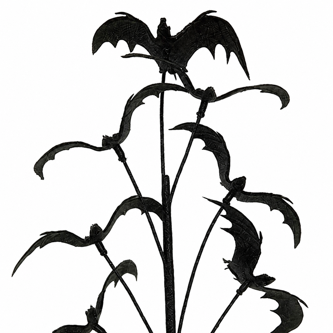 20" Black Fabric Bat Halloween Floral Pick Decoration