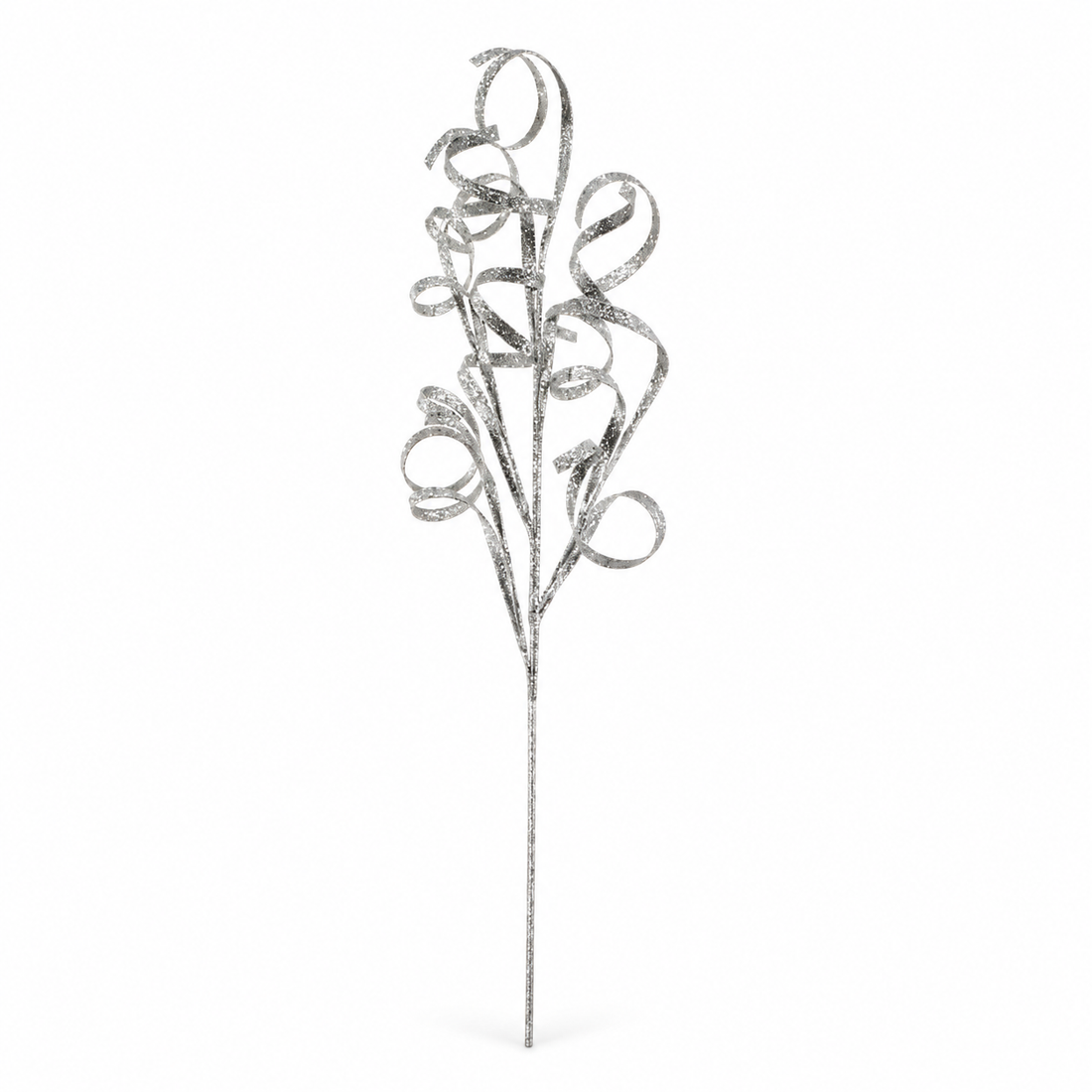 35-Inch Glitter Curly Christmas Tree Stem Pick – 8 Colors