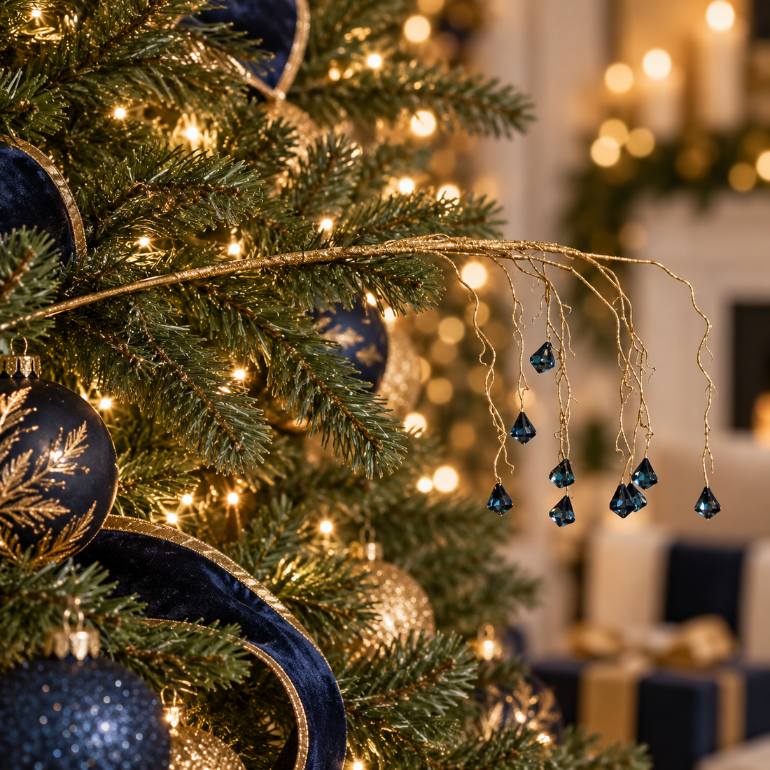 36" Gem Christmas Tree Stem with Hanging Crystal-Look Drops