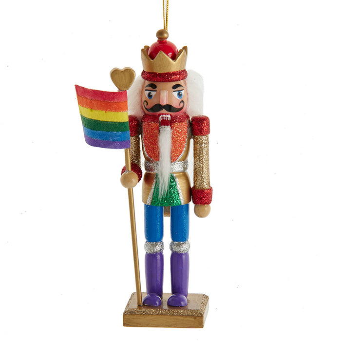 6-inch Gay Pride wooden nutcracker Christmas ornament