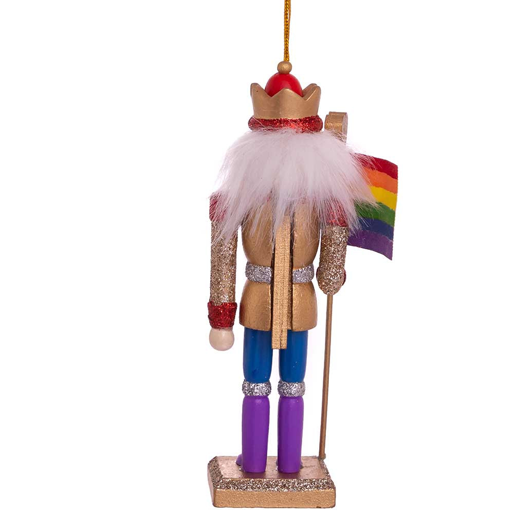 6" Gay Pride Nutcracker Ornament – Colorful Wooden Christmas Decoration