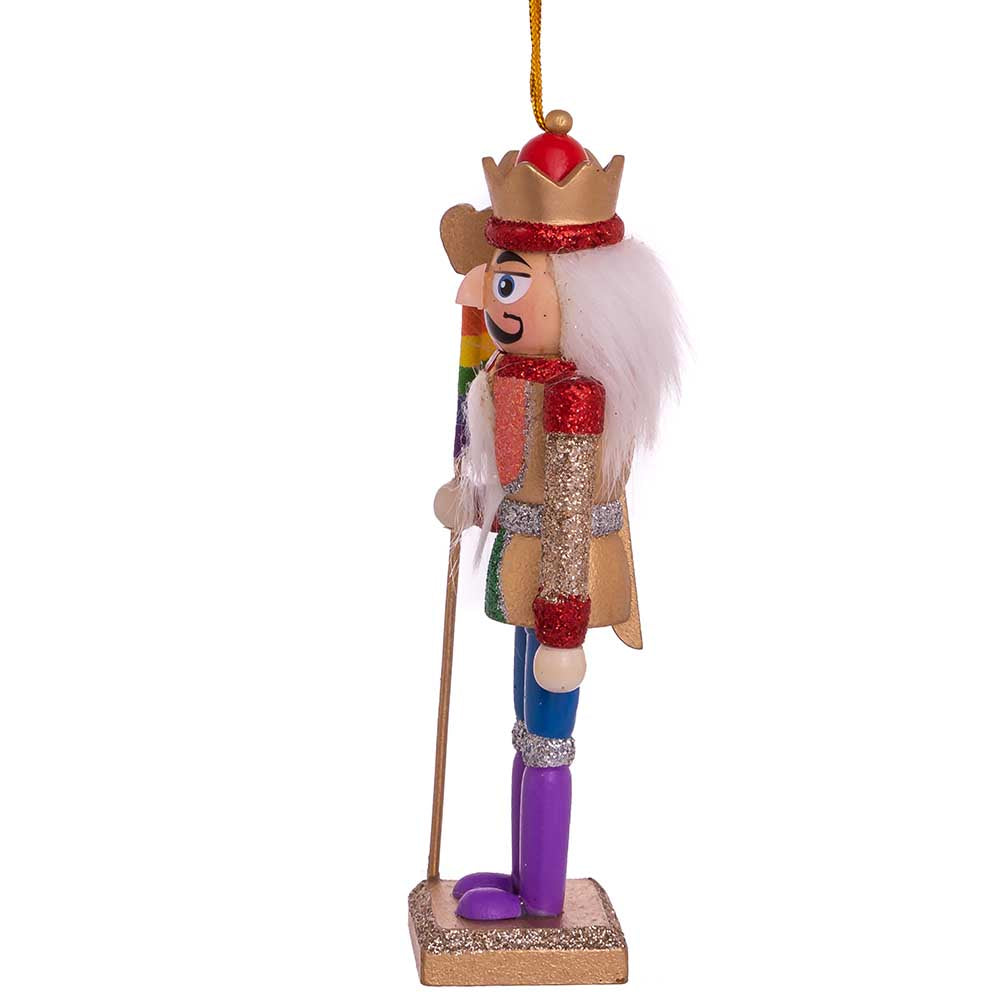 6" Gay Pride Nutcracker Ornament – Colorful Wooden Christmas Decoration