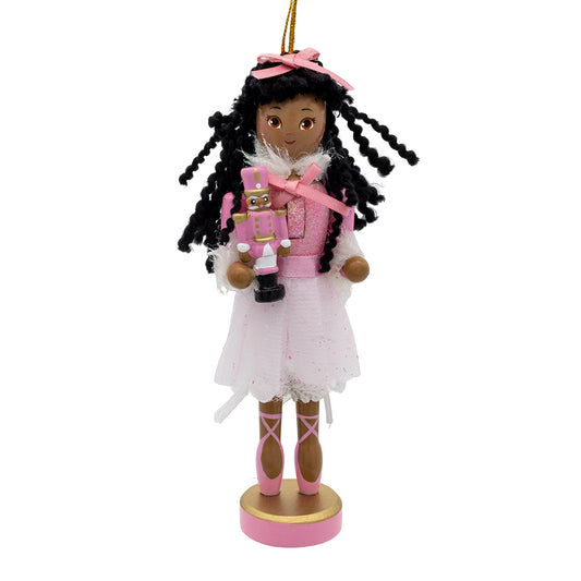 6" African American Clara Ballerina Nutcracker Ornament - Charming Christmas Tree Decor