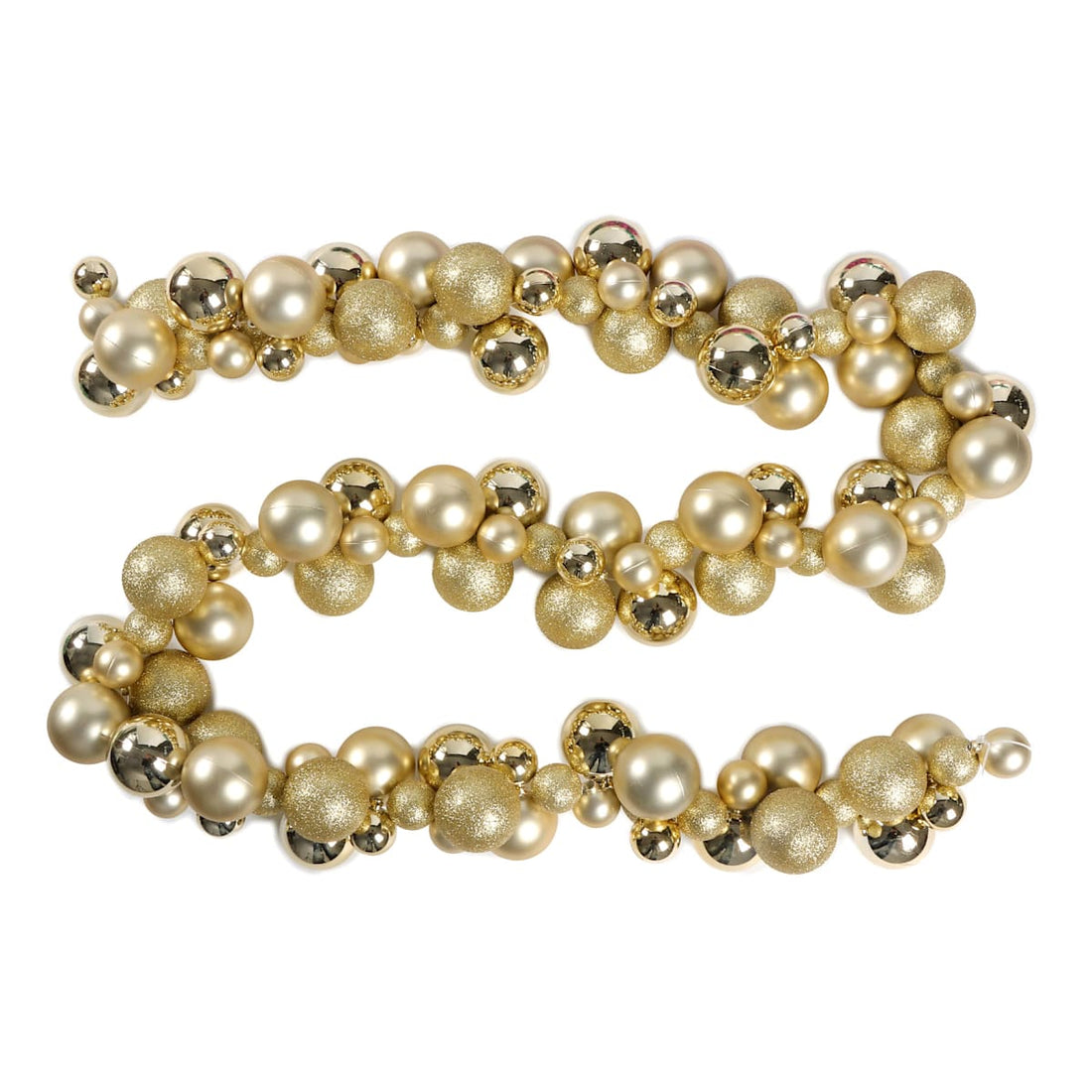 Gold Christmas Ball Ornament Garland, 6 Ft – Tree & Mantel Décor