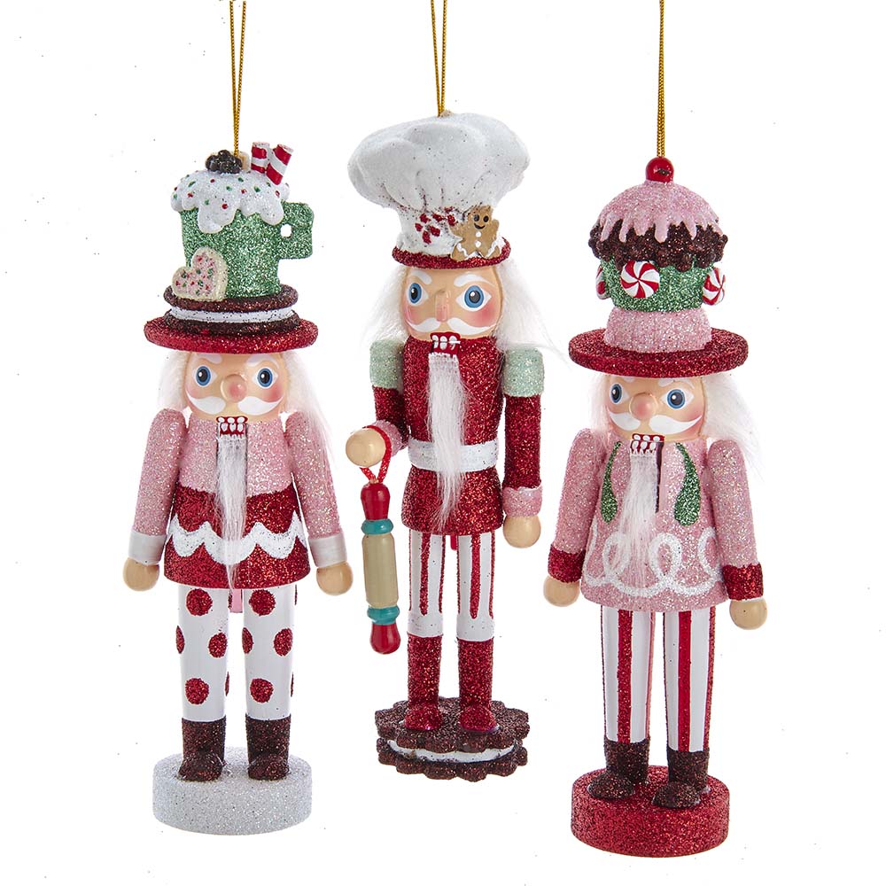 6" Dessert Nutcracker - Set of 3 - Sweet Christmas Decorations