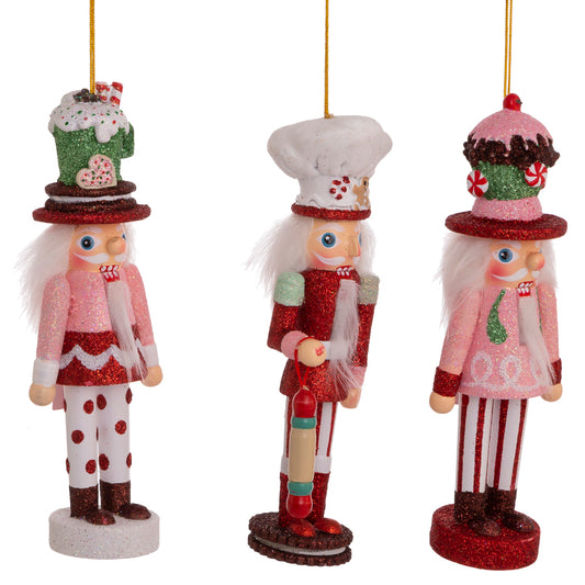 6" Dessert Nutcracker - Set of 3 - Sweet Christmas Decorations