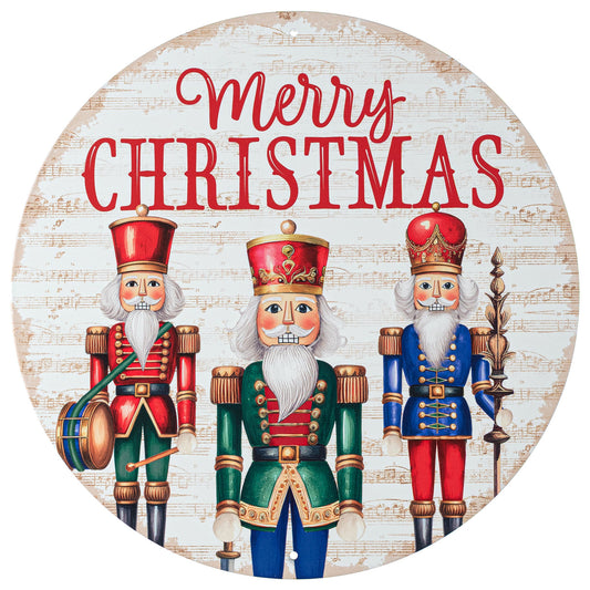 12" Nutcracker Metal Wall Sign – Vintage Merry Christmas Holiday Accent