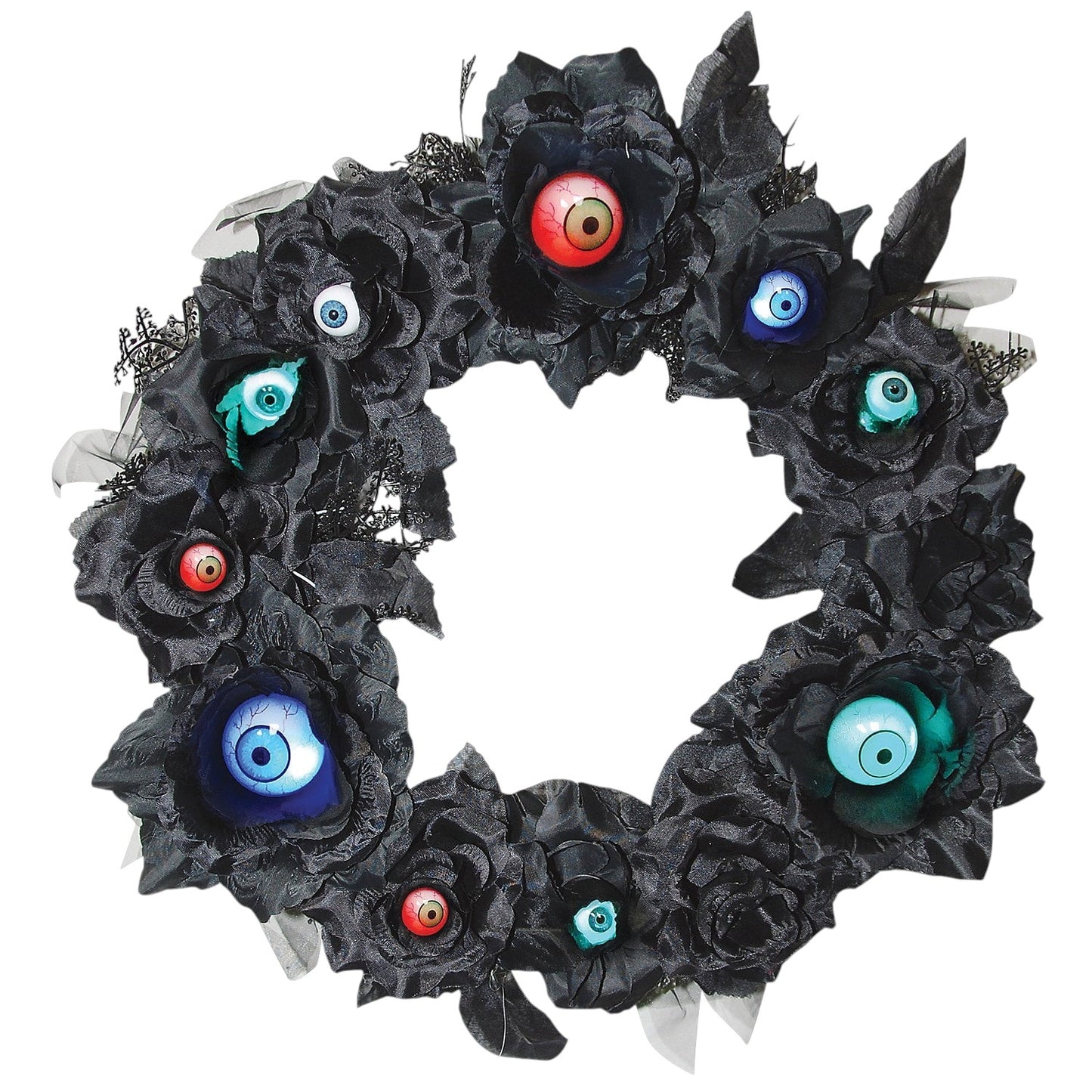 15" LED Lighted Creepy Eyeball Halloween Door Wreath
