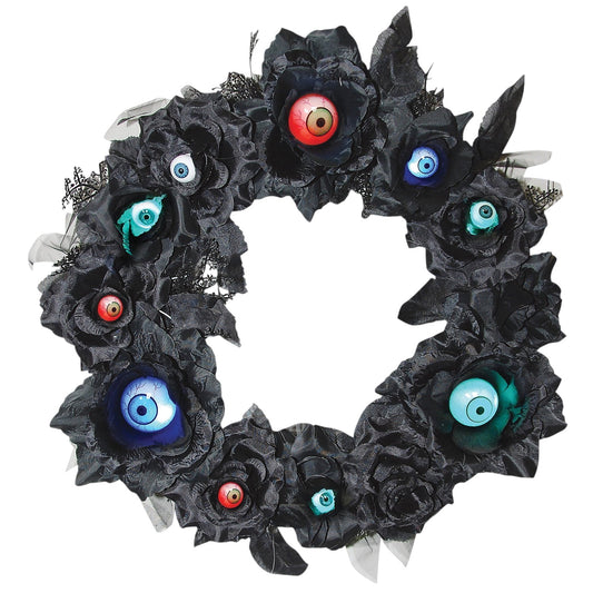 15" LED Lighted Creepy Eyeball Halloween Door Wreath