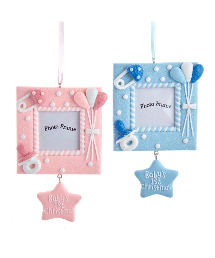 5.25" Baby's 1st Christmas Picture Frame Ornament – product image 2