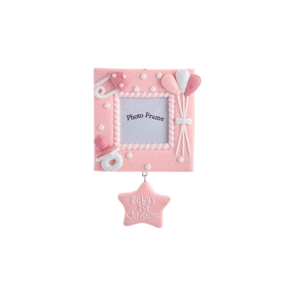 5.25" Baby's 1st Christmas Picture Frame Ornament – product image 3