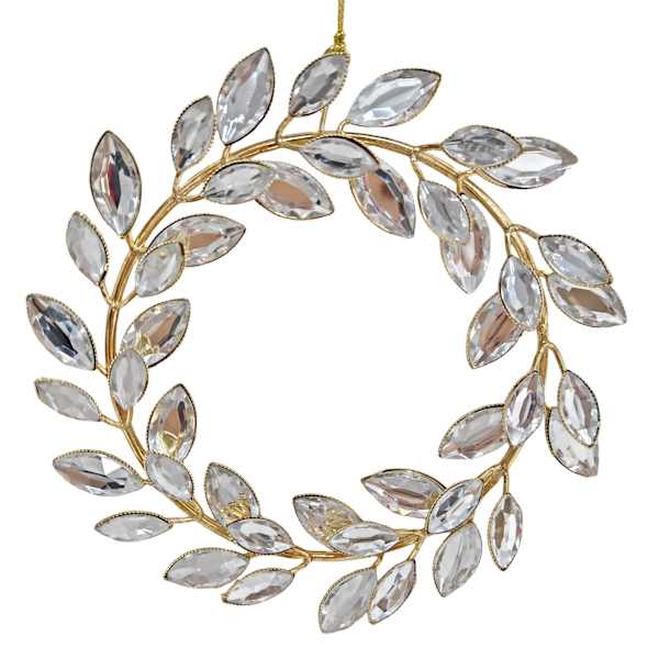 6-inch jeweled wreath ornament; sold as a set of two