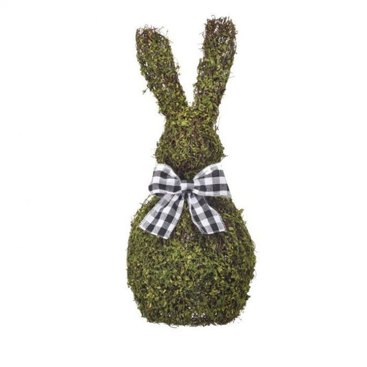 Mossed Twig Bunny With Ribbon 12.5"