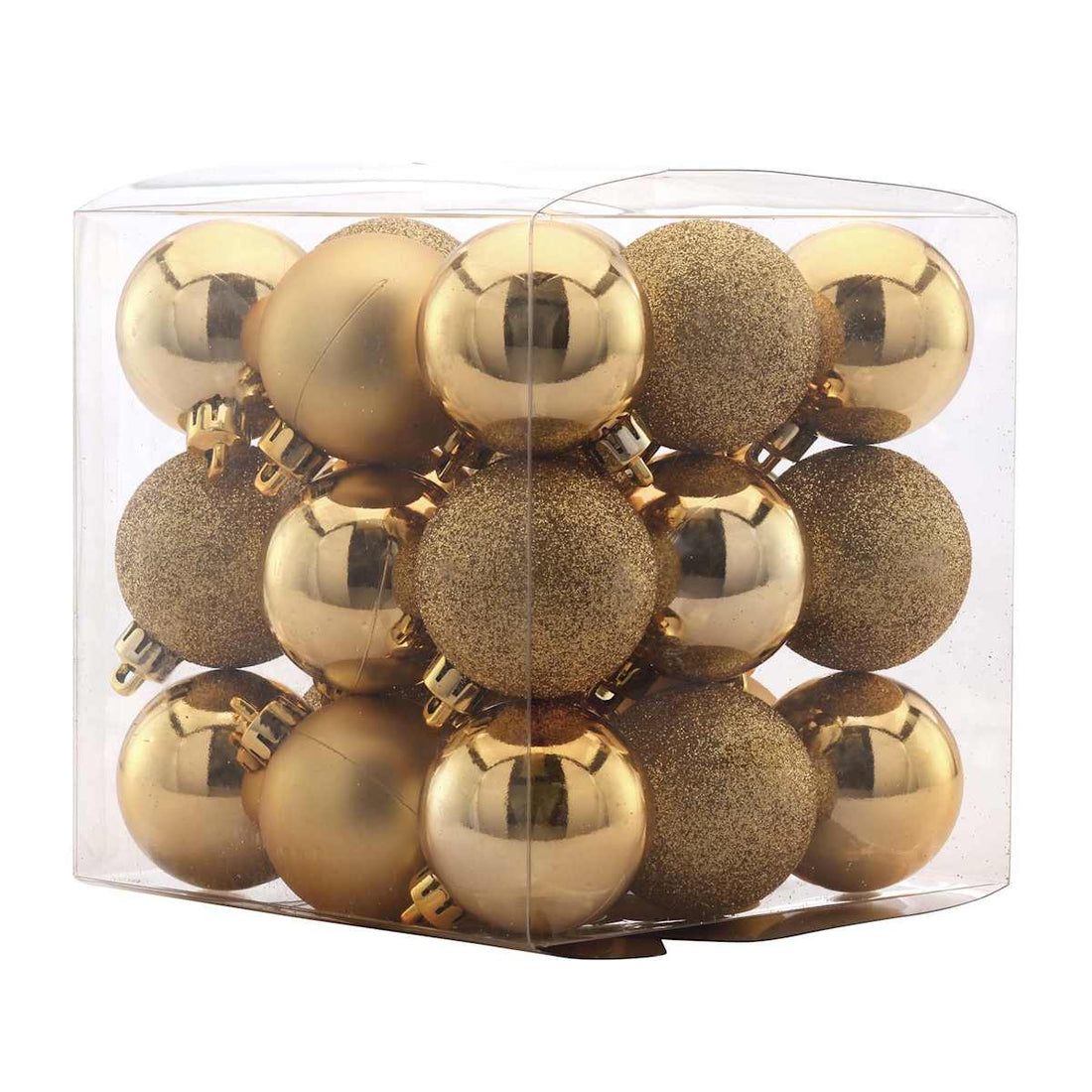 Set of 27 Gold shatterproof 40mm Christmas ball ornaments