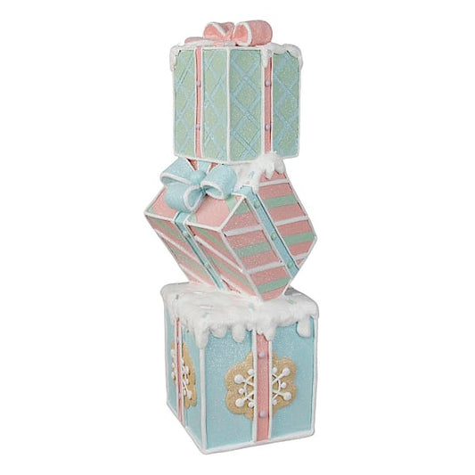 14″ Gingerbread Stack of Presents – Sweet Holiday Table & Shelf Décor