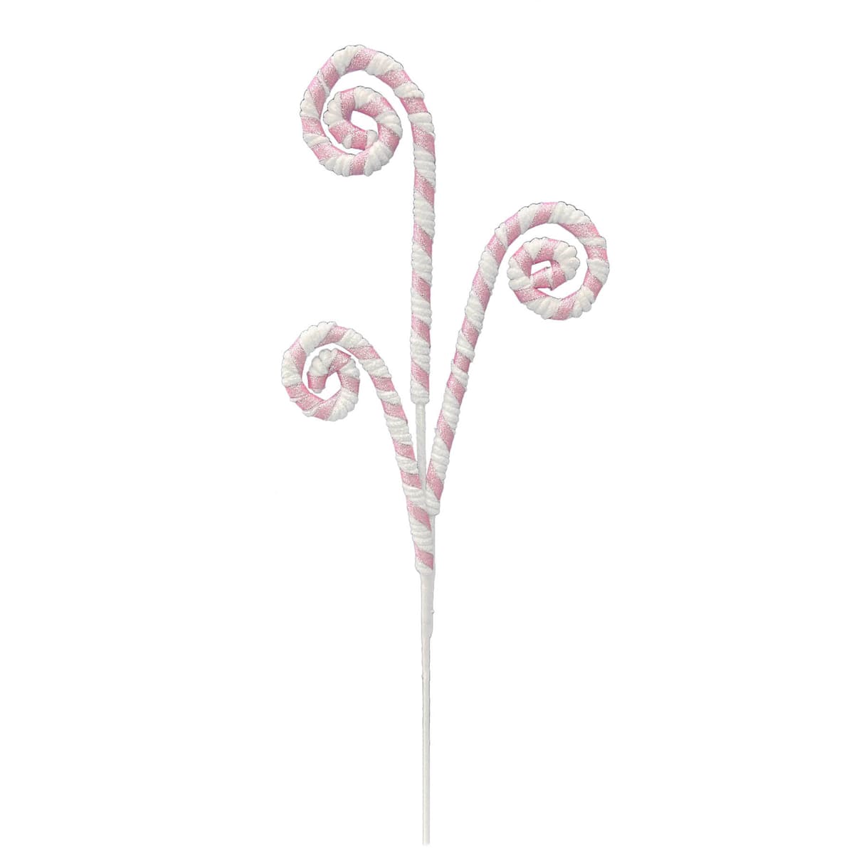 28" Pastel Curly Candy Cane Stem-Christmas Decoration Pick