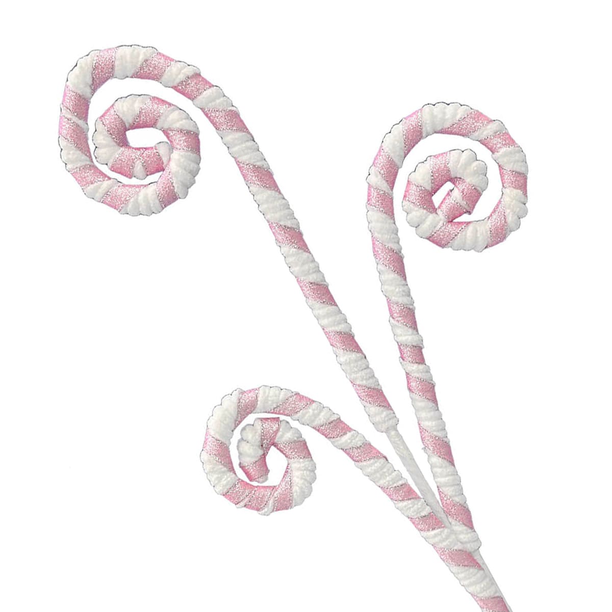 28" Pastel Curly Candy Cane Stem-Christmas Decoration Pick
