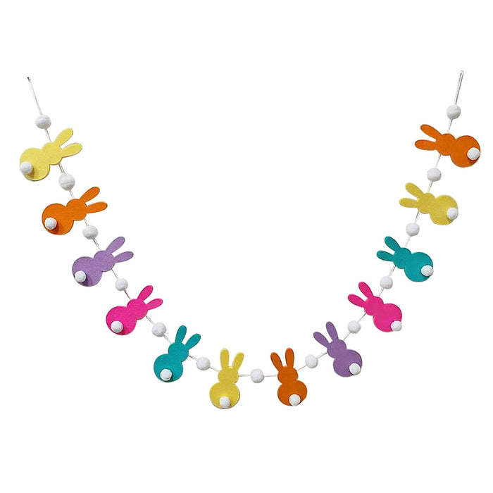 72" Multicolor Fabric Bunny Garland – Easter Decor