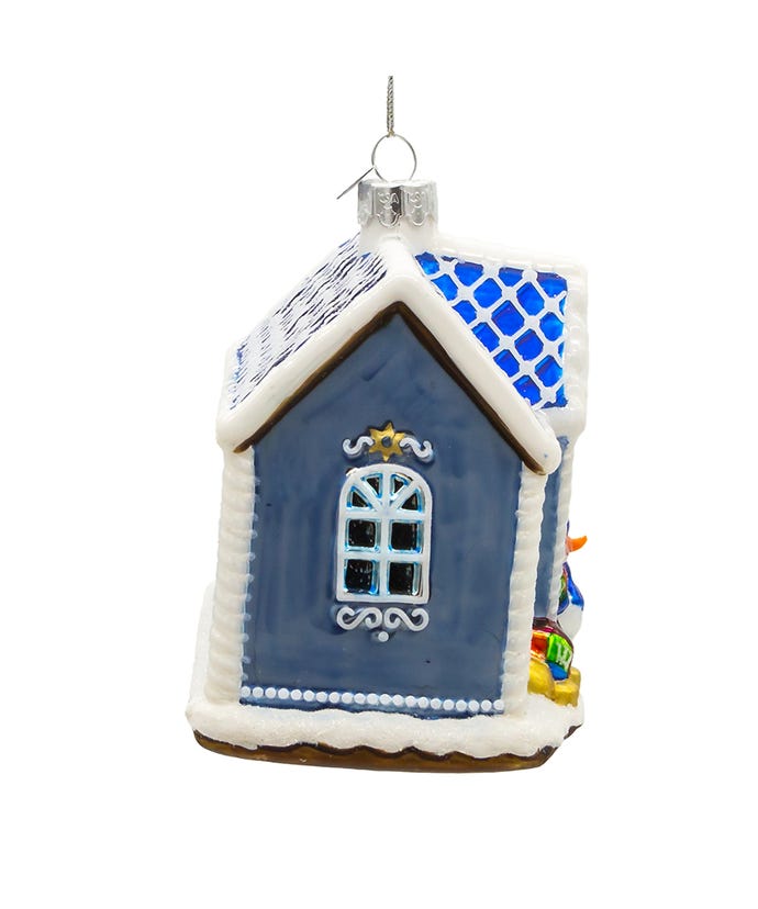 4.5" Noble Gems Glass Hanukkah House Ornament – product image 2